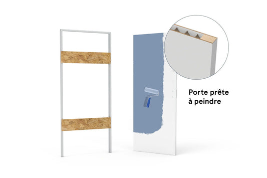 xREVERx – Châssis et porte affleurante prête à peindre avec âme en nid d’abeille