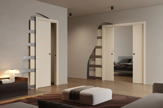 EvoKit – Châssis pour porte coulissante à galandage classique (sans porte) pour plaque de plâtre