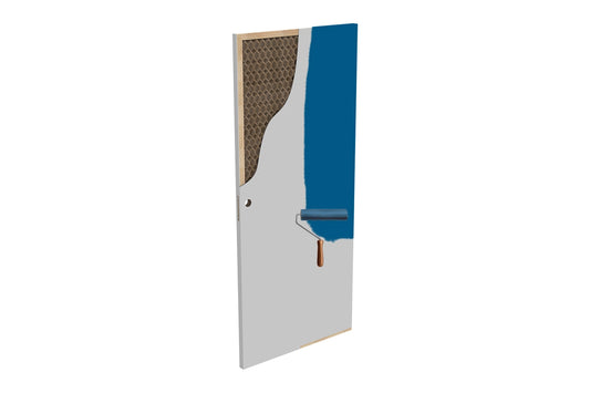 Porte Velio AB – Porte coulissante à galandage affleurante à peindre avec âme en nid d’abeille