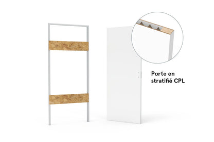 xREVERx Decor B011 - Châssis et porte affleurante en stratifié CPL avec âme en nid d’abeille