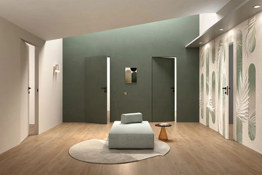 xREVERx - Châssis et porte affleurante à peindre avec âme en nid d'abeille