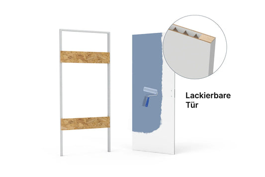 xREVERx - Châssis et porte affleurante à peindre avec âme en nid d'abeille